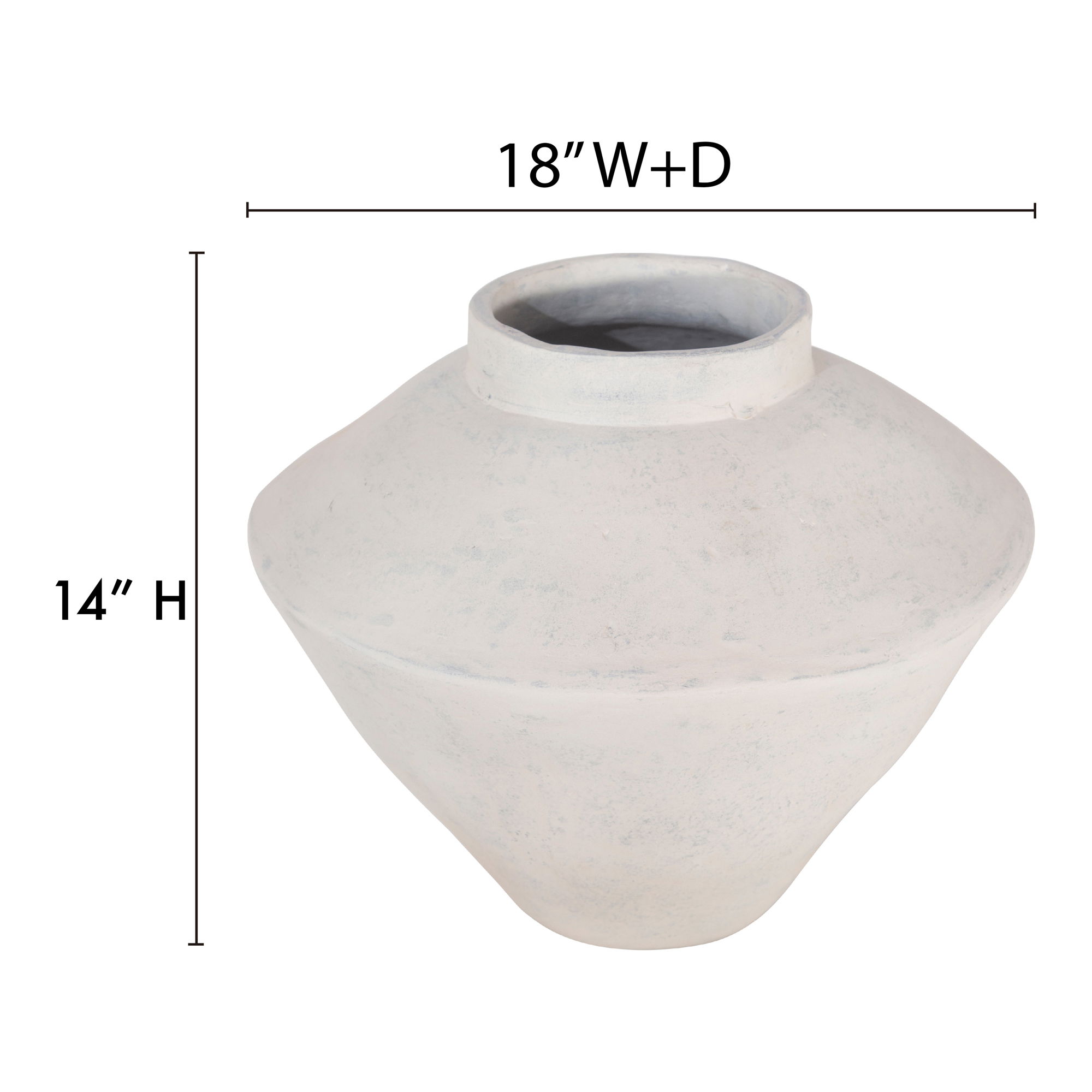 Raja Large Decorative Vessel Beige, Vase by Moe's Home, 18" width x 14" height x 18" depth View 9