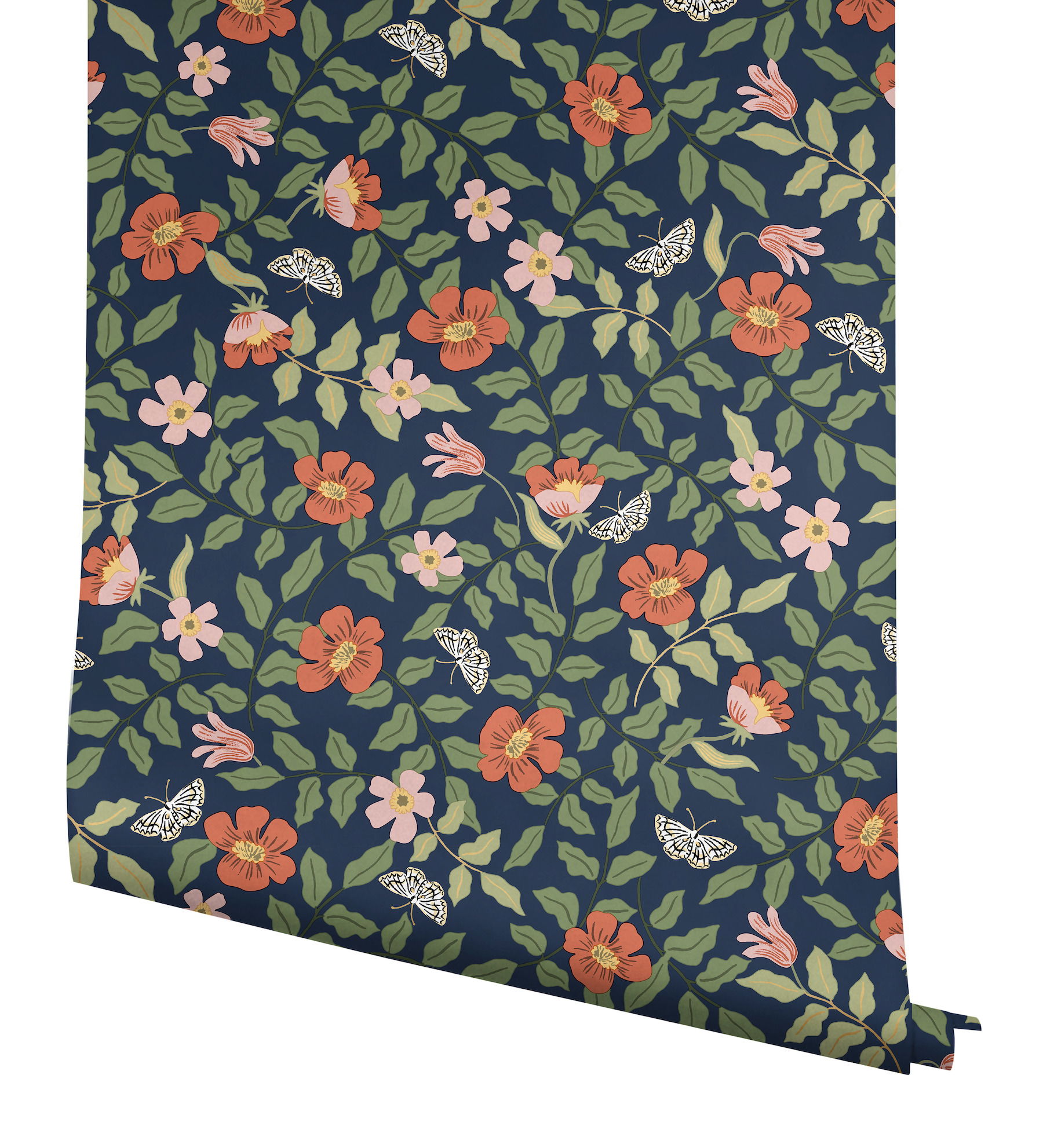 Primrose Rose & Navy Peel & Stick Wallpaper large image 