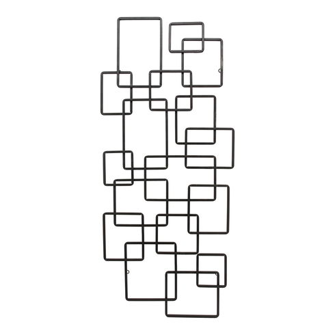 Steel Squares Wall Decor Black