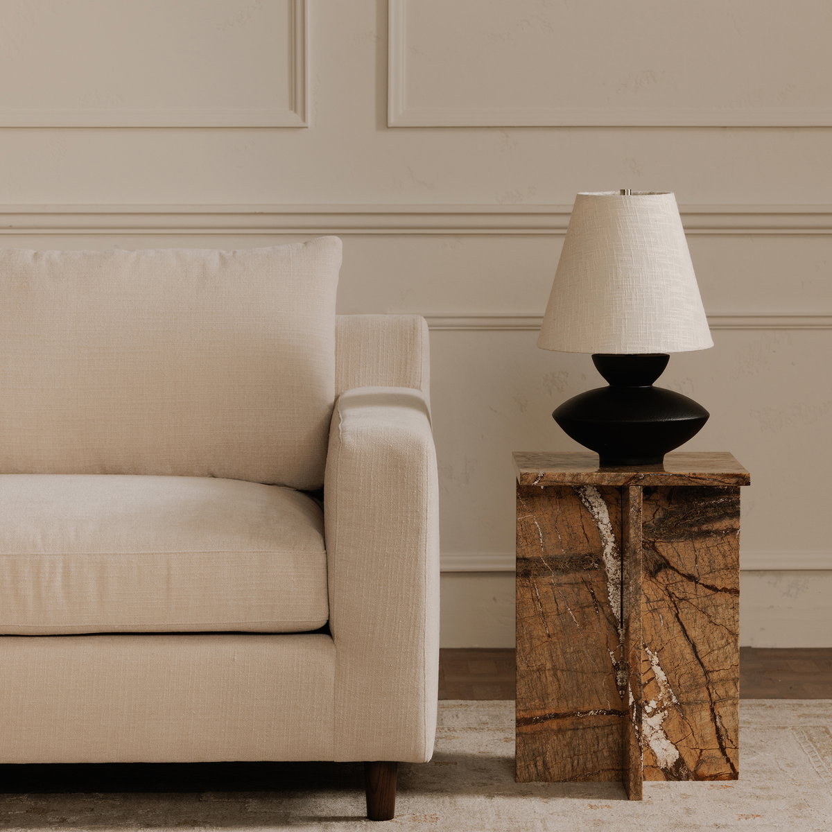 Hutton Left Sectional Beige, Sectional Sofa by Moe's Home, 100" width x 36.2" height x 29.8" depth View 8