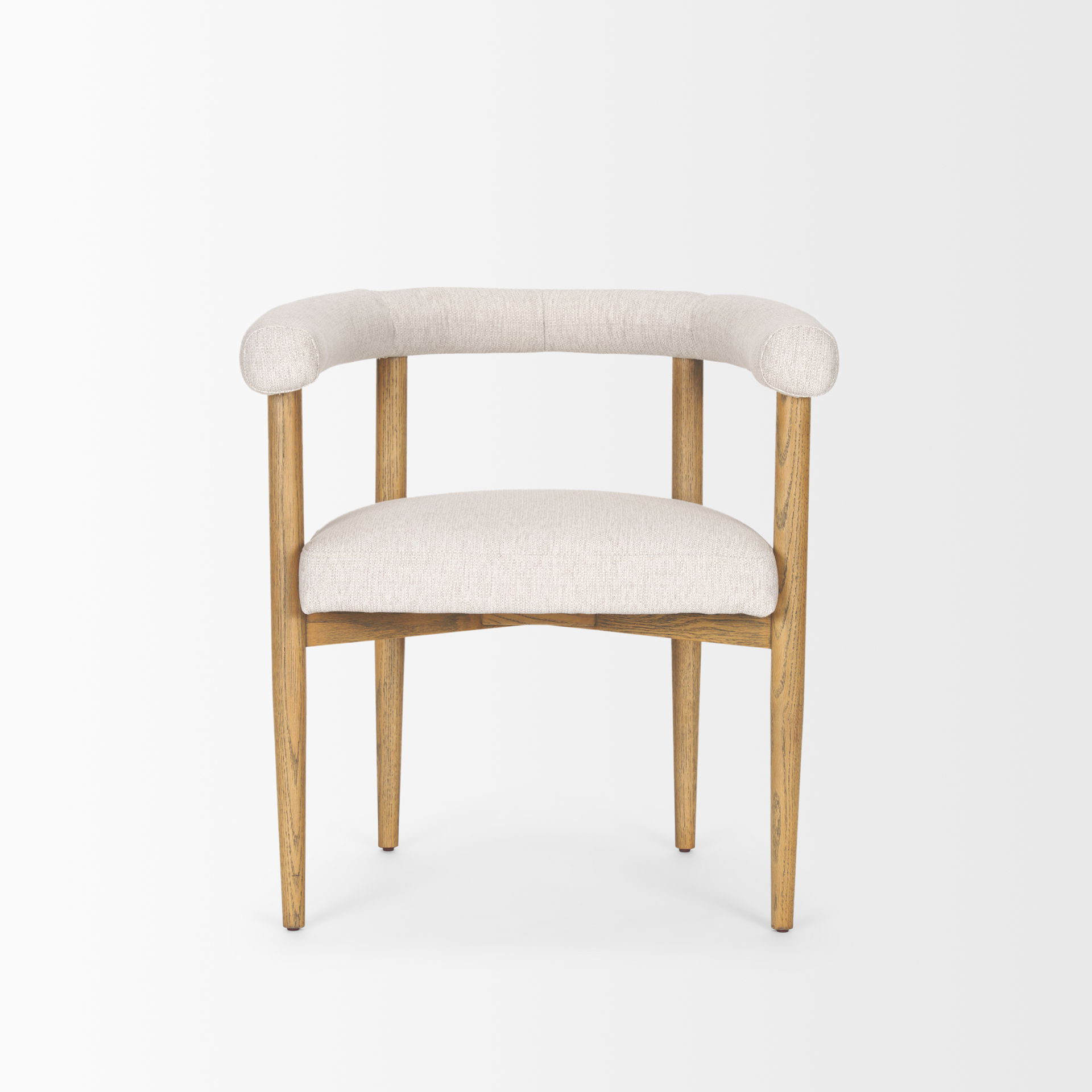 Arden Dining Chair with Medium Brown Wood and Cream Twill Fabric large image 