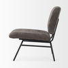 Nora Charcoal Fabric with Matte Black Metal Legs Accent Chair, by Mercana, 25" length x 30.25" width x 31" height thumbnail 6