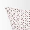 Jayden 14x26 Cream with Merlot Print Linen Lumbar Pillow Cover, Decorative Pillow by Mercana, 14" length x 26" width x 0.2" height thumbnail 8