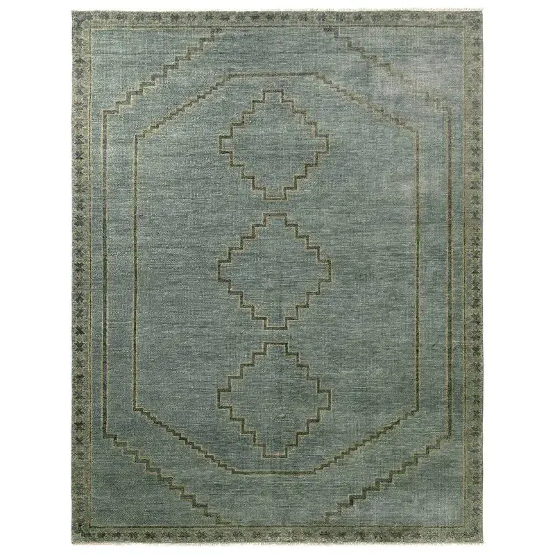 Jaipur Living Paphos CYP01 Handknotted Medallion Blue and Tan Area Rug (9'x12') large image 