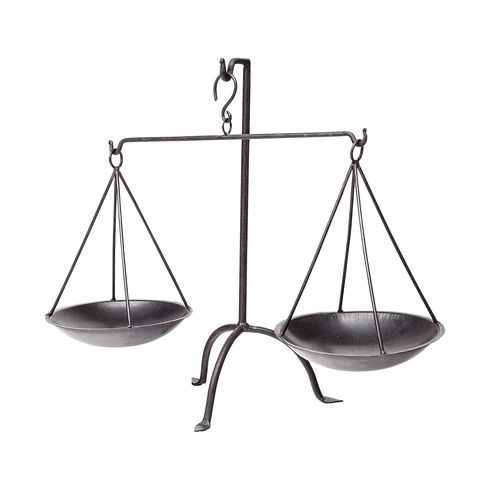 Adilah 16L x 10W Black Metal Vintage Inspired Weighing Scale