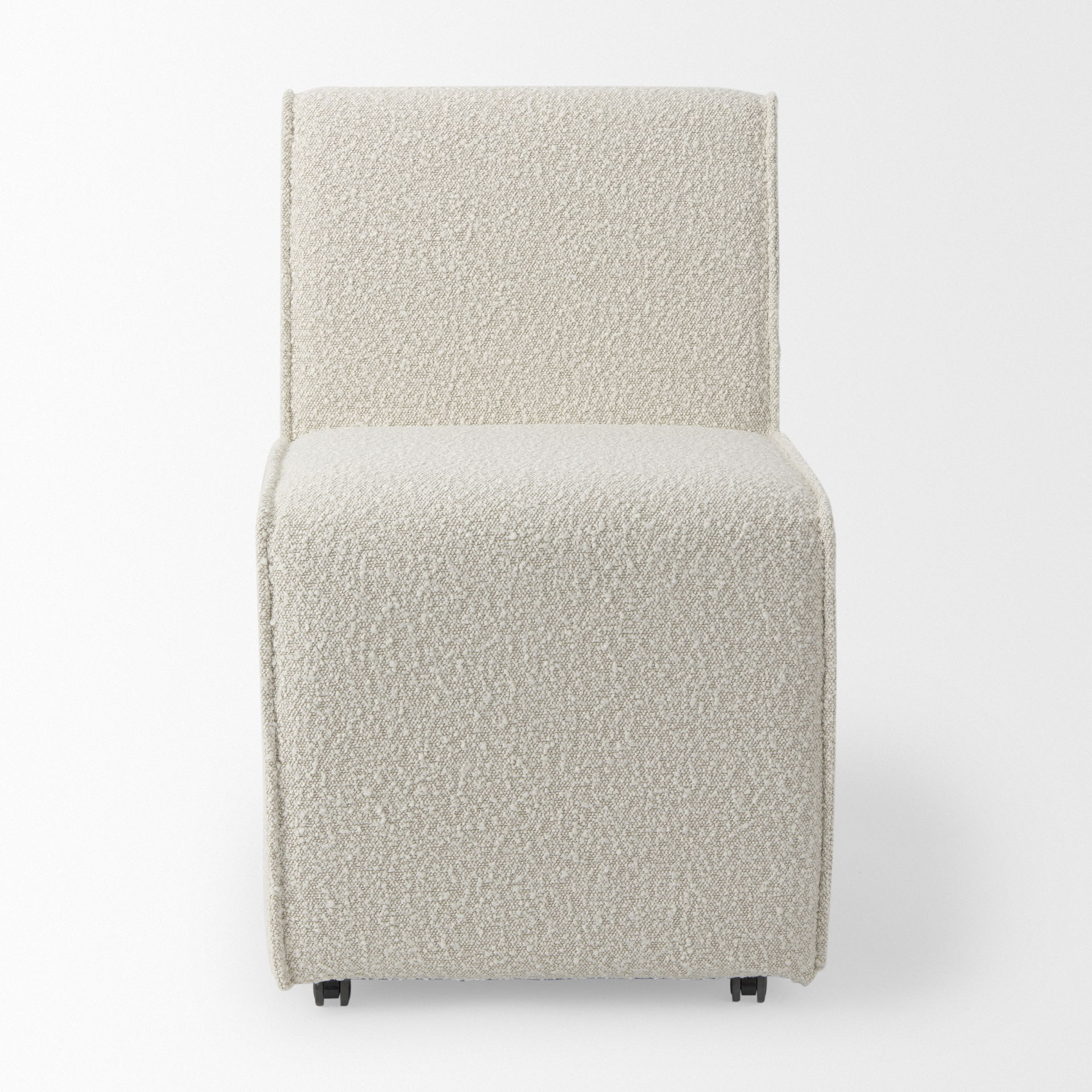Damon  Fully Upholstered Cream-Toned Fabric Dining Chair on Casters large image 