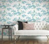 Lunaria Silhouette White & Aqua Wallpaper thumbnail 1