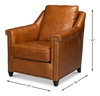 Vandike Arm Chair  Cuba Brown, by Sarreid, 3'2" length x 2'11" width x 3'2" height thumbnail 13