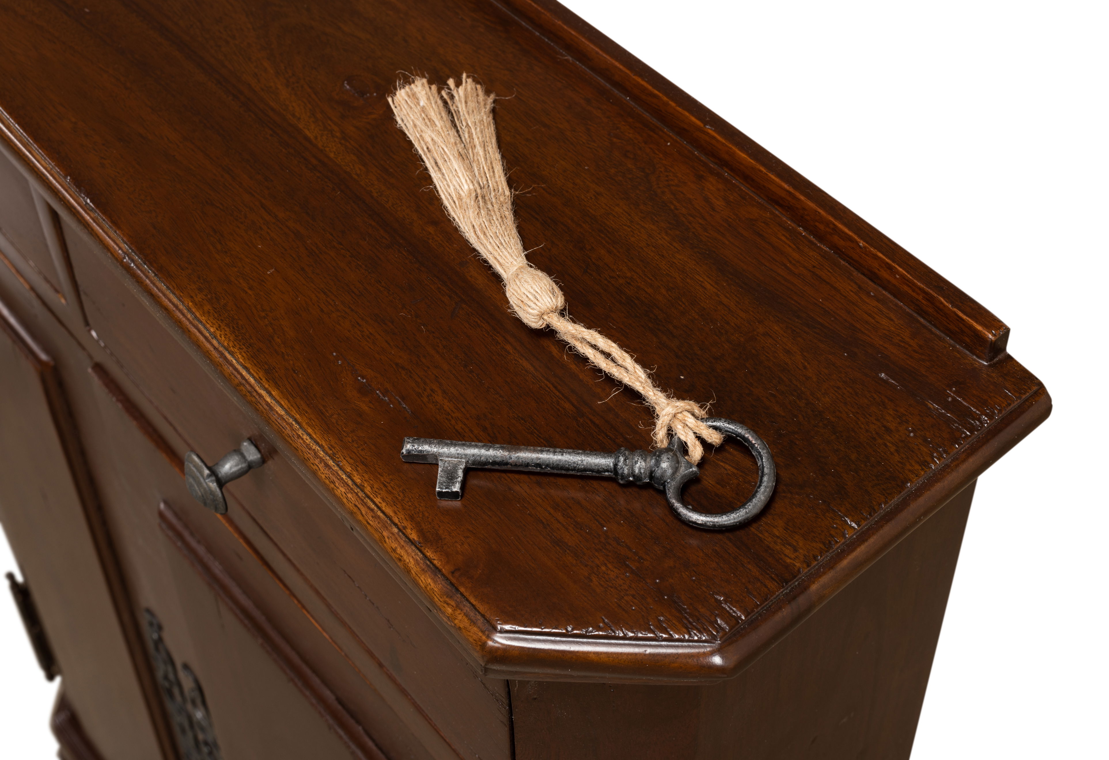 Austrian Hall Cabinet, Walnut, Cabinets & Sideboard by Sarreid, 26" length x 7" width x 35" height View 5