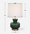 Trentino Dark Emerald Green Table Lamp, by Uttermost, 16" width x 28" height x 16" depth thumbnail 3