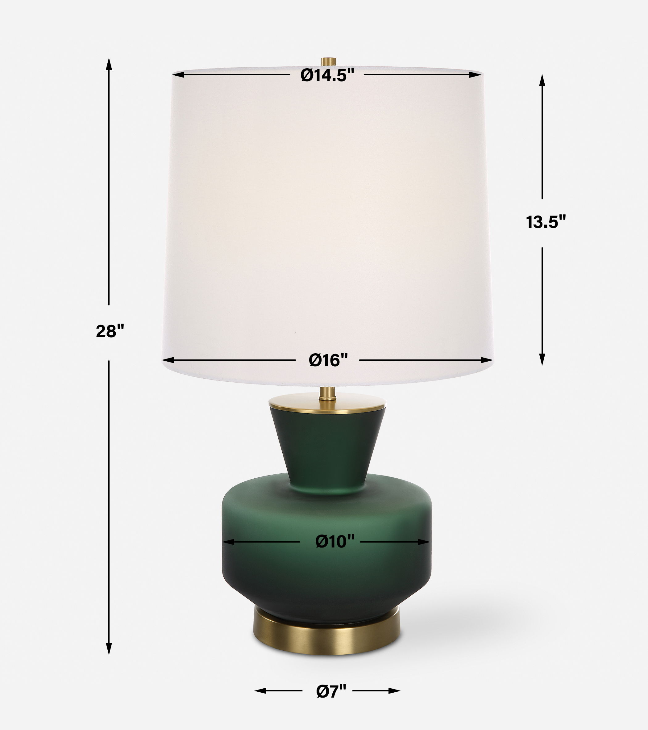 Trentino Dark Emerald Green Table Lamp large image 