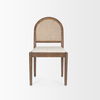 Elle Rounded Caneback Medium Brown Wood with Oatmeal Fabric Dining Chair thumbnail 4
