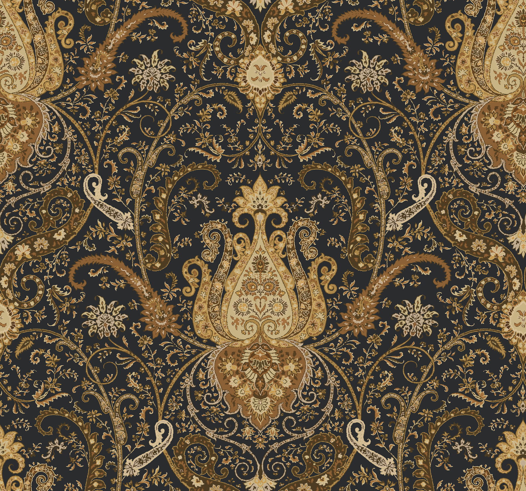 Byzance Brown Wallpaper, by York Wall, 27' length x 2'3" width x 0.02" depth View 1