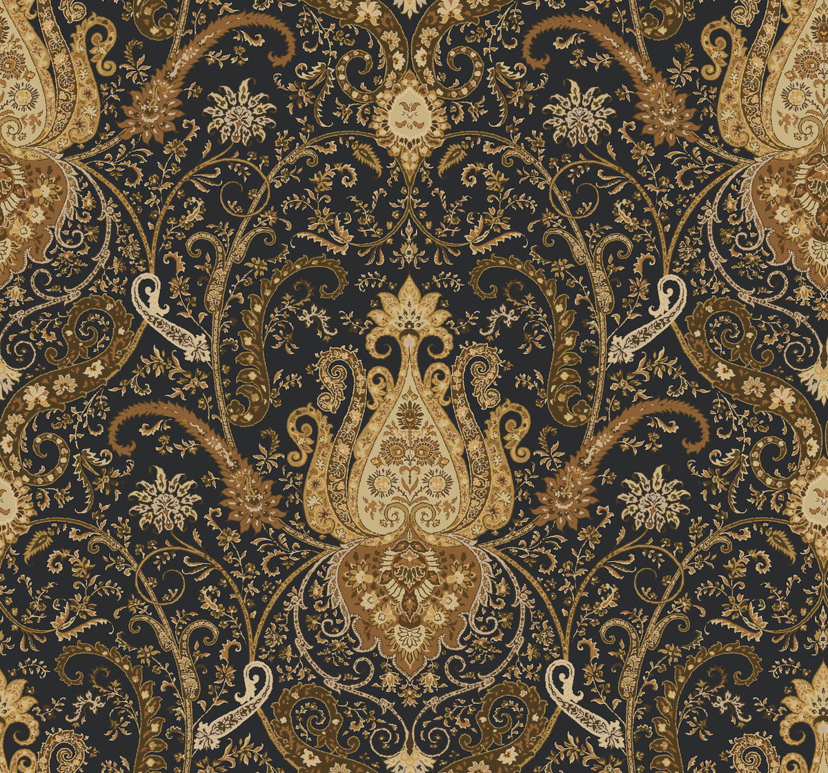 Byzance Brown Wallpaper, by York Wall, 27' length x 2'3" width x 0.02" depth