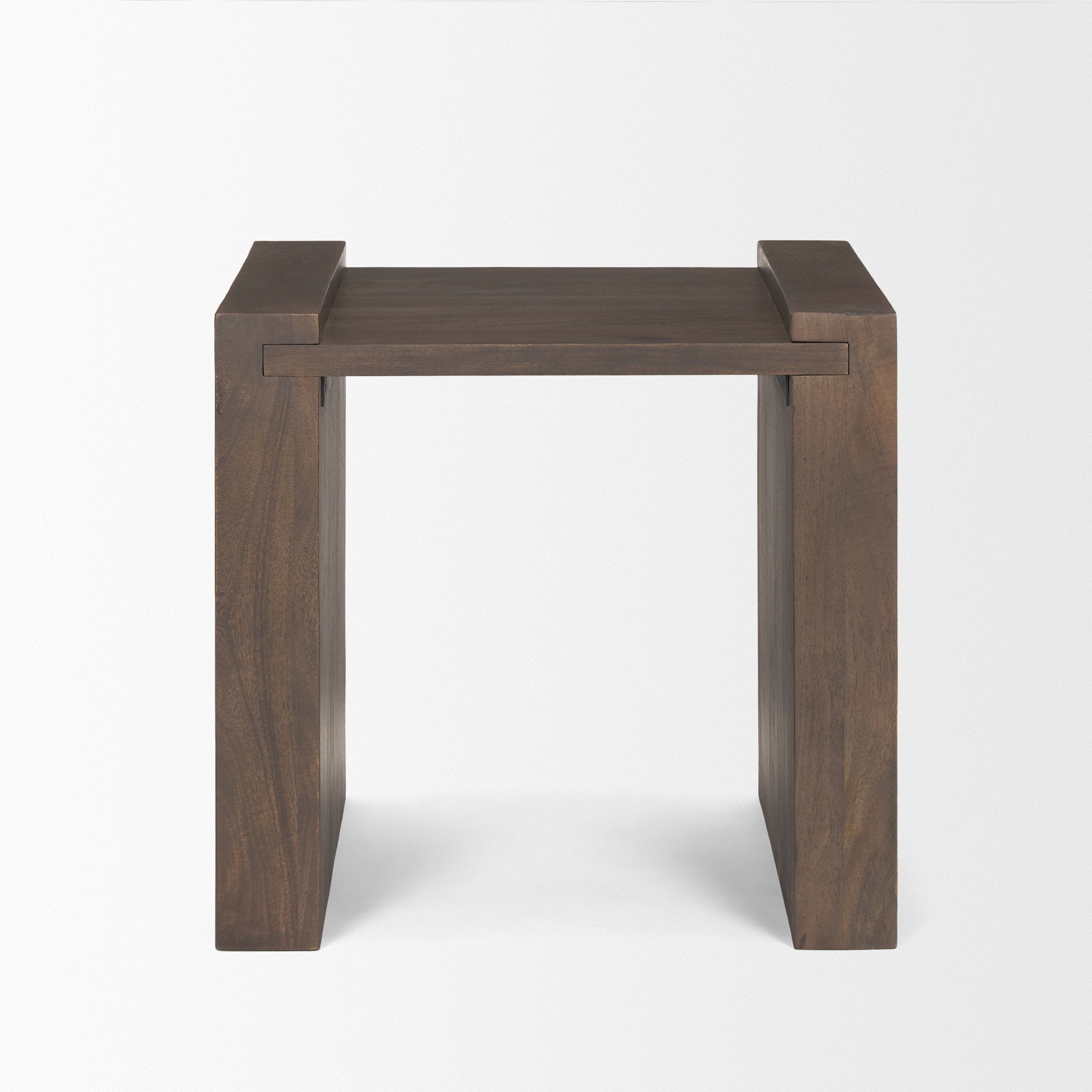 Wesson Dark Brown Wood Accent Table, Side & End Table by Mercana, 23" length x 22" width x 22" height View 4