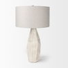 Piven White with Antiqued Wash Textured Ceramic Table Lamp, by Mercana, 18" length x 18" width x 29.5" height thumbnail 4