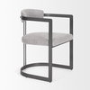 Hollyfield Curved Back Dining Arm Chair | Gray Fabric with Gray Iron, Dining Chair by Mercana, 20.47" length x 21.5" width x 29.53" height thumbnail 8