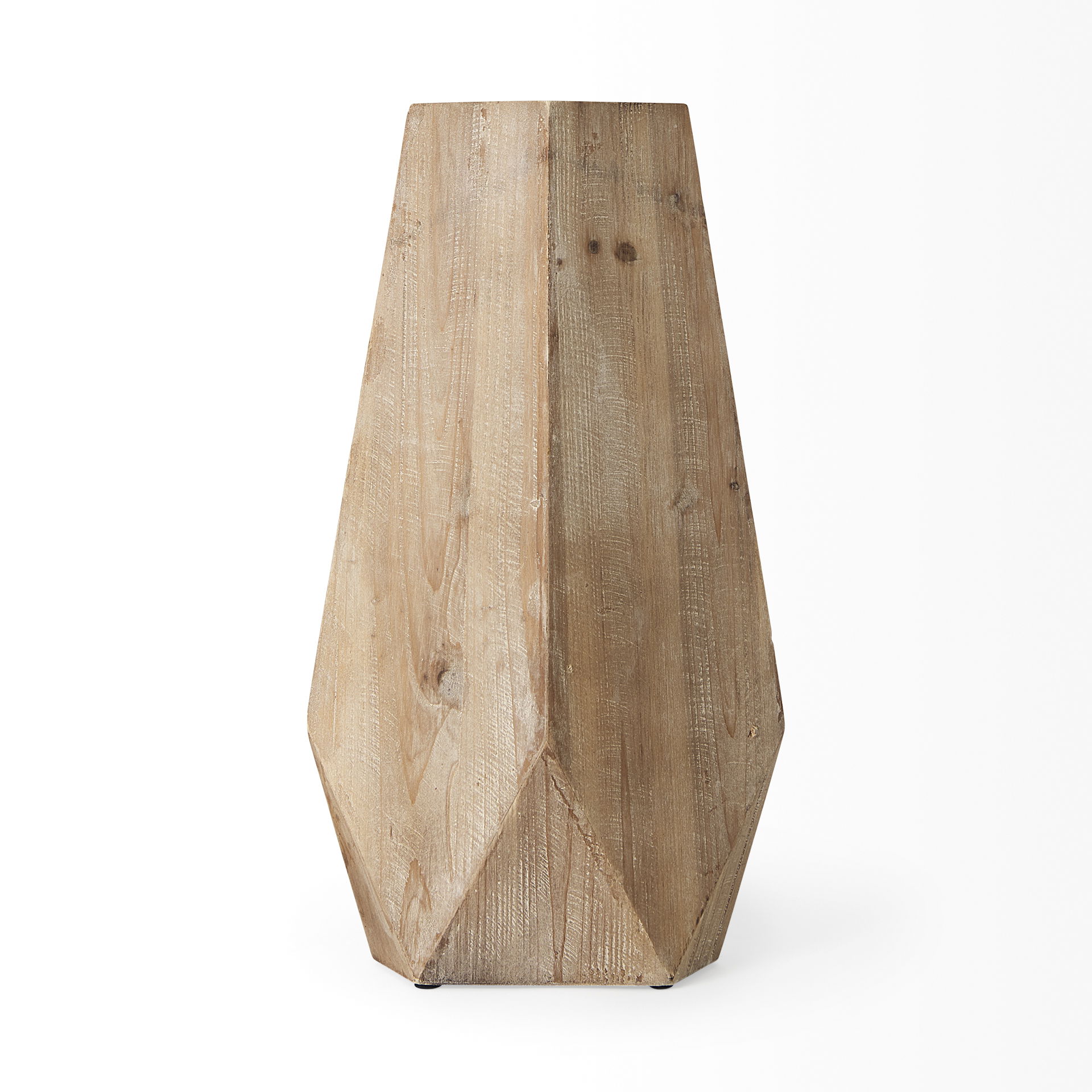 Allen I Large Natural Wooden Base Oval Vase, by Mercana, 10" length x 5.51" width x 19.25" height View 3