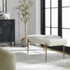 Olivier White Bench, Benche by Uttermost, 49" width x 19" height x 20" depth thumbnail 2