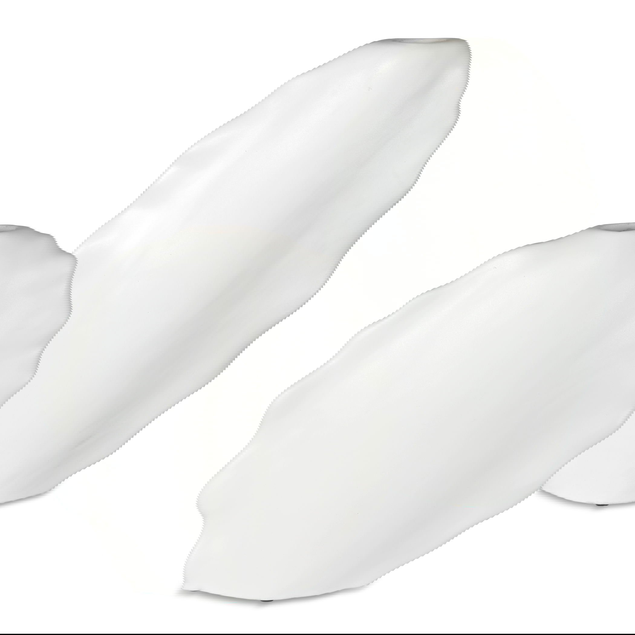 Ruffled Feathers Modern White Vases, S/2 large image 
