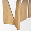 Tarro 84' Rectangular Light Brown Wood with Geometrical Base Dining Table thumbnail 8