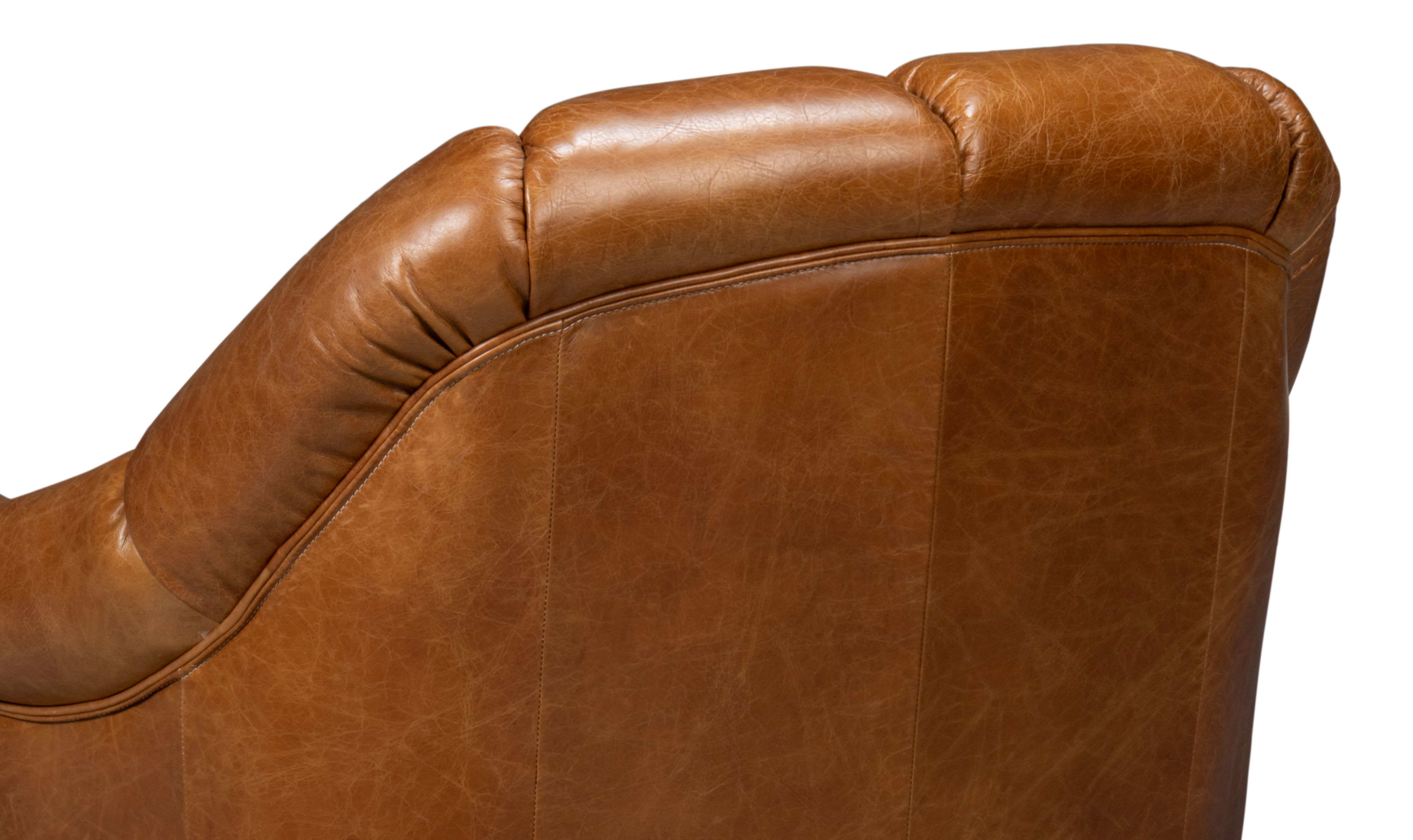Scoth Swivel Chair In Distilled Lthr,Brn large image 