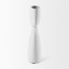 Tatum 11.6H Sculptural White Ceramic Vase, by Mercana, 5.91" length x 2.17" width x 11.61" height thumbnail 4