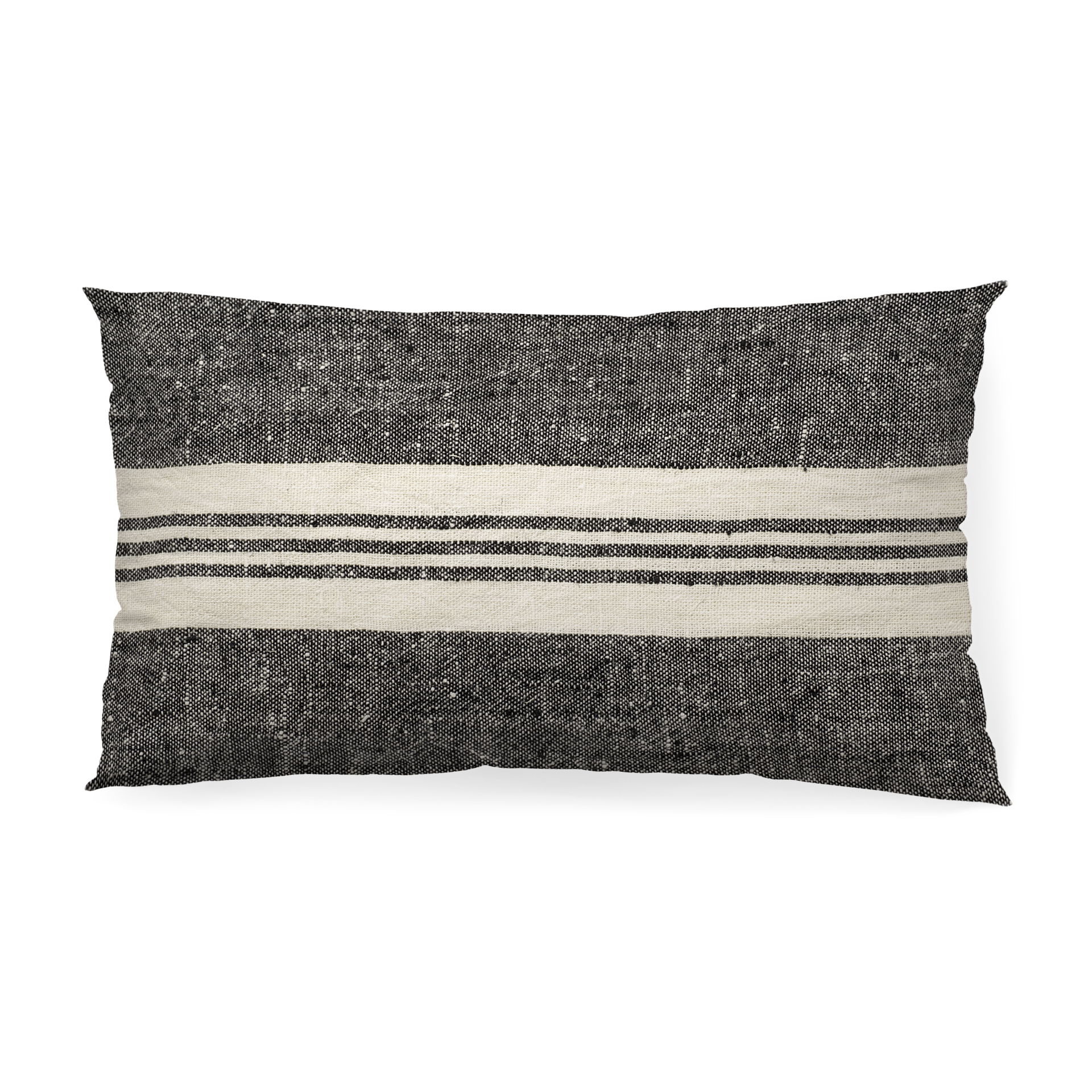 Sharon 14 x 26 Black With Stripes Decorative Pillow Cover, by Mercana, 14" length x 26" width x 0.2" height View 1