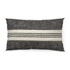 Sharon 14x26 Black With Stripes Decorative Pillow Cover, by Mercana, 14" length x 26" width x 0.2" height thumbnail 1