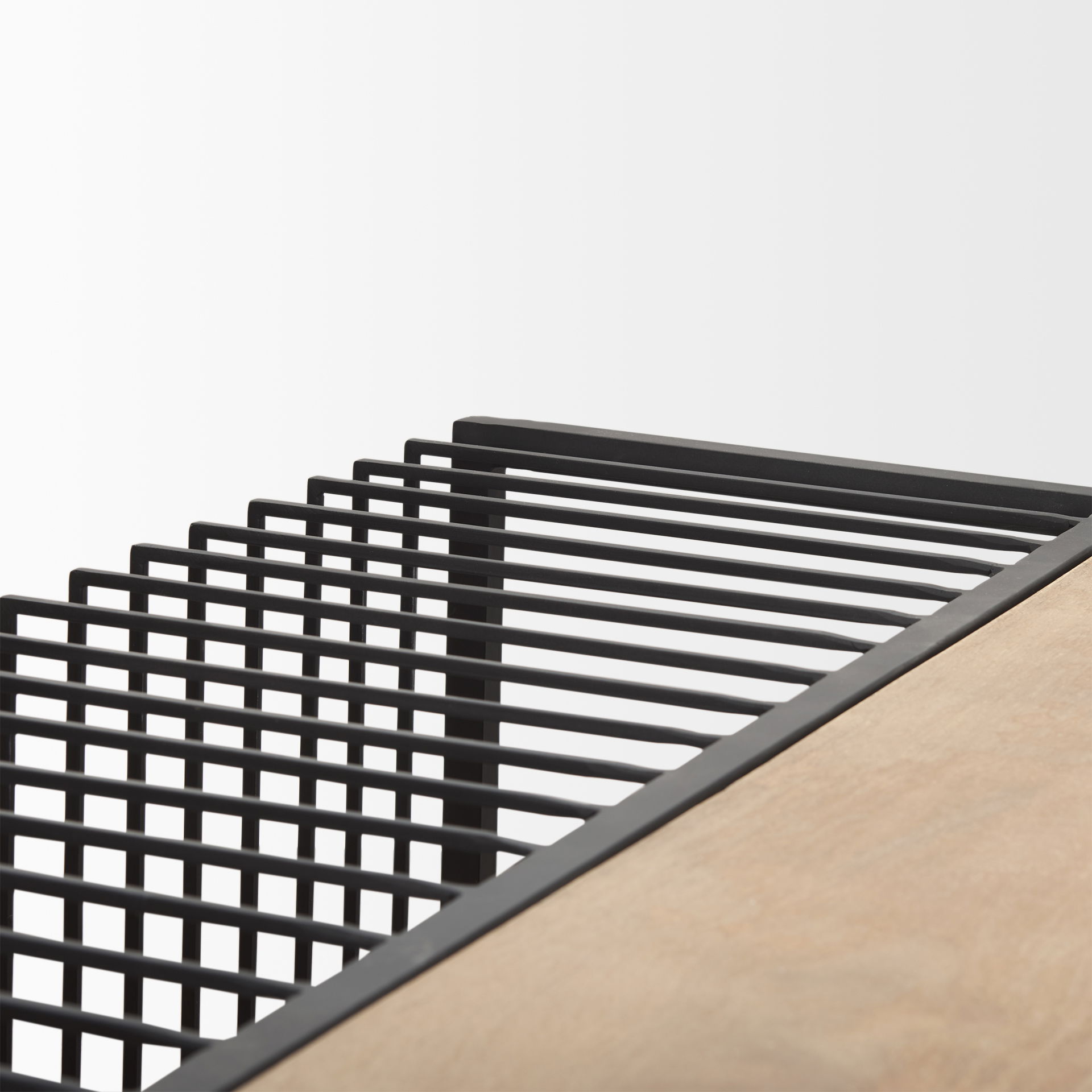 Miles Black Metal with Light Wood Nesting Coffee Table, by Mercana, 48" length x 48" width x 15" height View 9