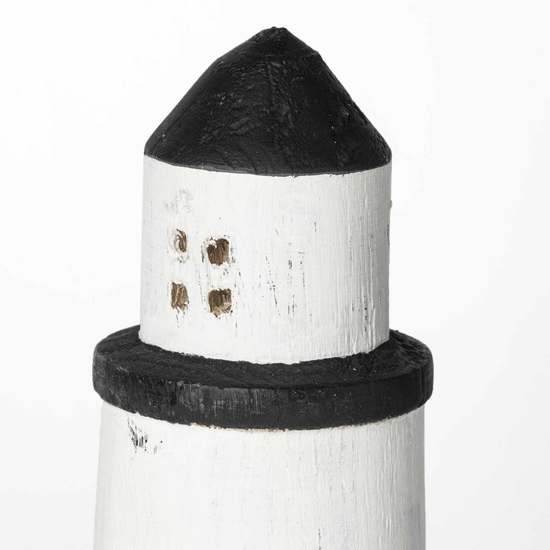 Abner (Large) 4L x 4W White Wooden Coastal Lighthouse, Decorative Object by Mercana, 3.86" length x 3.86" width x 13.39" height View 6
