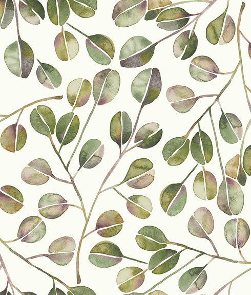 Cat Coquillette Eucalyptus Green Peel & Stick Wallpaper