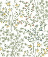 Lemon Grove White Peel & Stick Wallpaper, by York Wall, 20' length x 1'8.5" width x 0.02" depth thumbnail 1