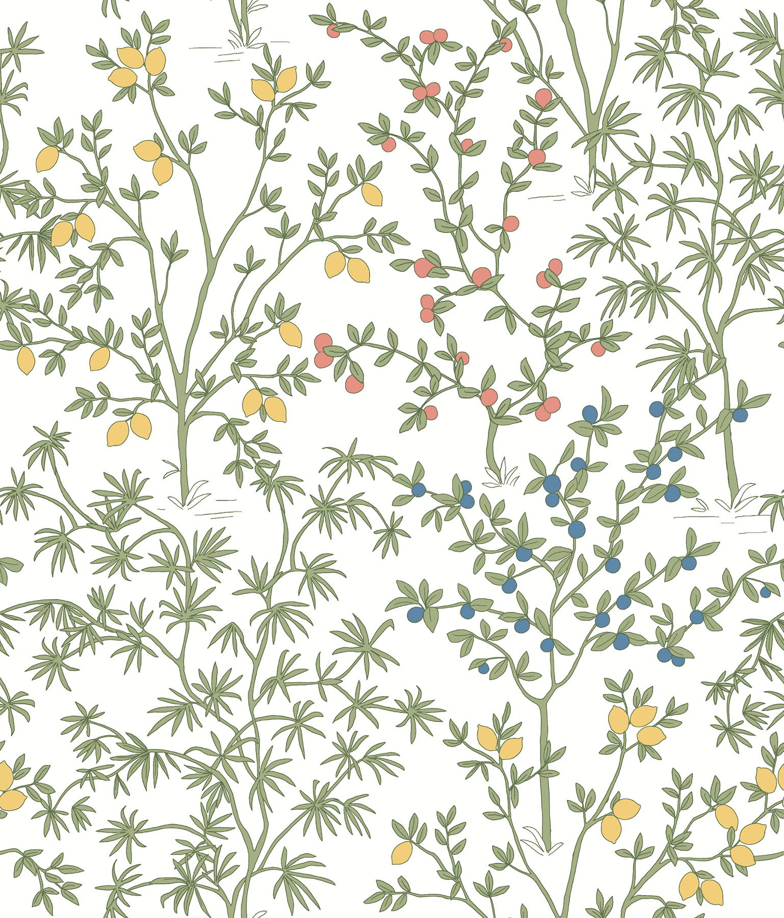 Lemon Grove White Peel & Stick Wallpaper large image 