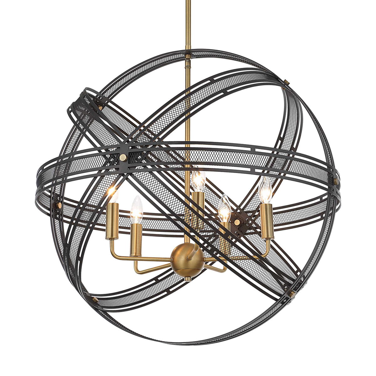 Spherical 5 Light Pendant, by Uttermost, 27.75" width x 27.5" height x 27.75" depth View 7