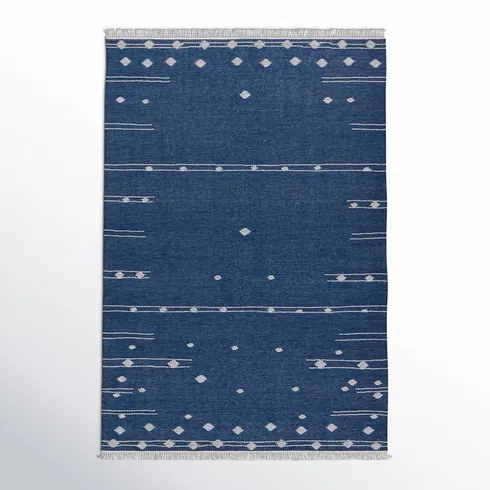 Calli Indoor/ Outdoor Geometric Blue/ White Area Rug