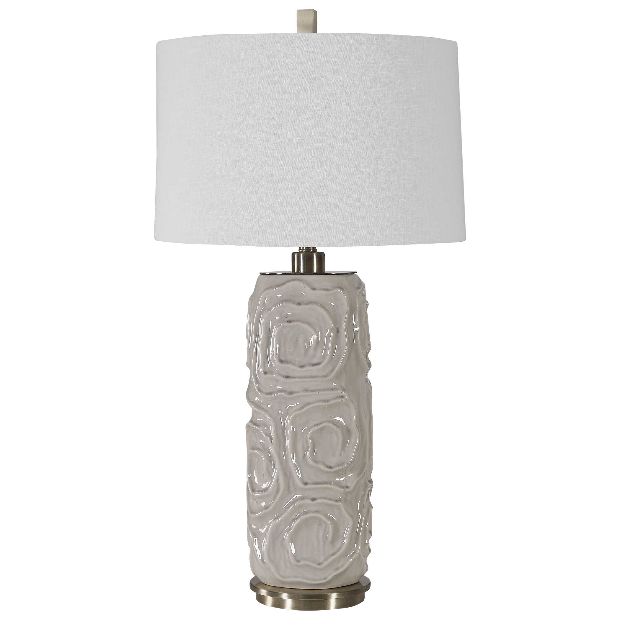 Zade Warm Gray Table Lamp, by Uttermost, 18" width x 33" height x 18" depth View 4