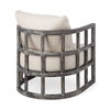 Skylar I Cream Fabric Covered Cushioned Demi-Lune Wooden Frame Accent Chair thumbnail 5