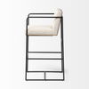 Stamford 40' Total Height Light Beige Upholstered Seat with Wood Back, Metal Frame Bar Stool thumbnail 4