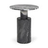 Taite Solid Dark Gray Marble Pedestal Accent Table, Side & End Table by Mercana, 16" length x 16" width x 20" height thumbnail 1