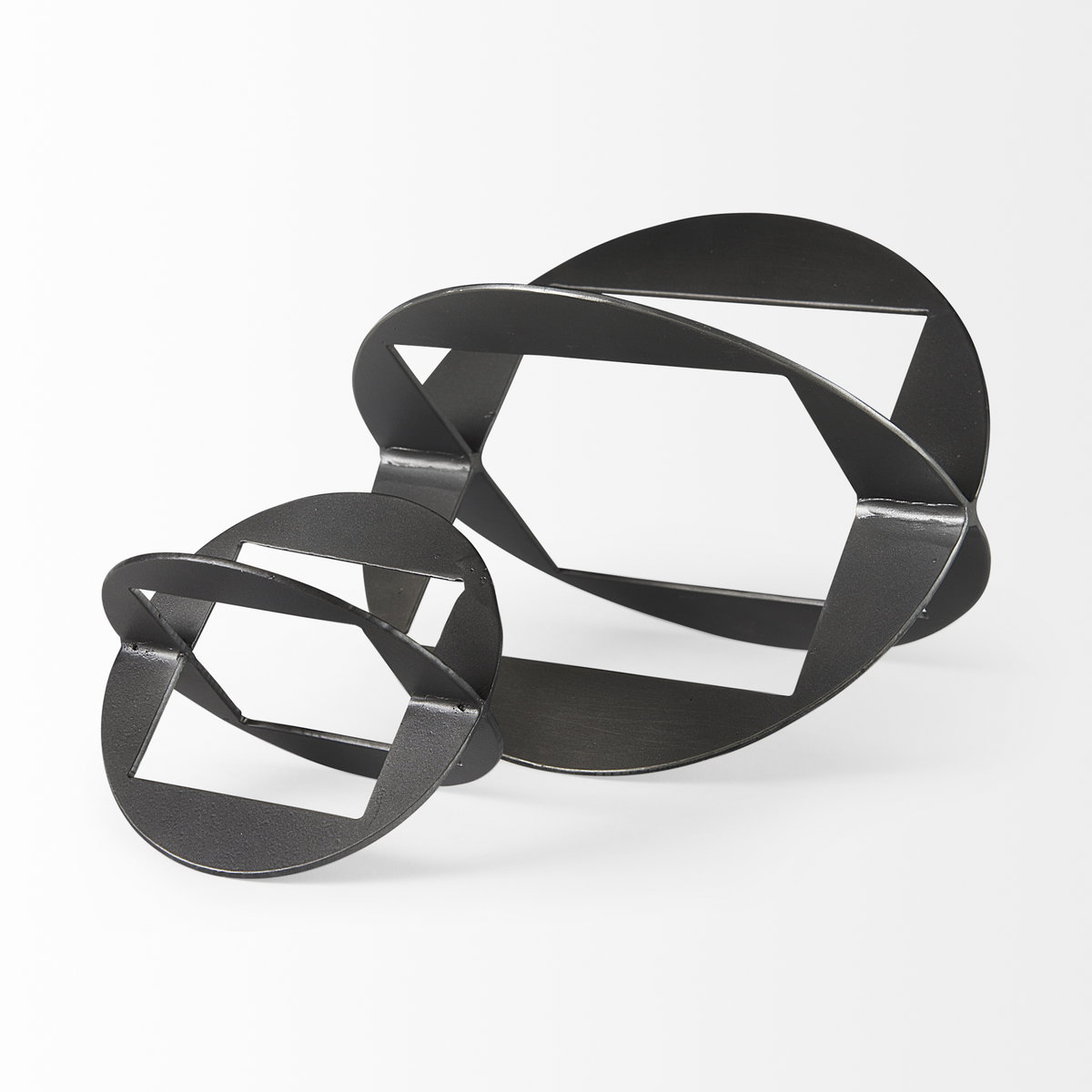 Cusco 6.0 L x 6.0 W x 6.0 H Black Iron Small Gunmetal Geometric Decorative Object, by Mercana, 6" length x 6" width x 6" height View 7