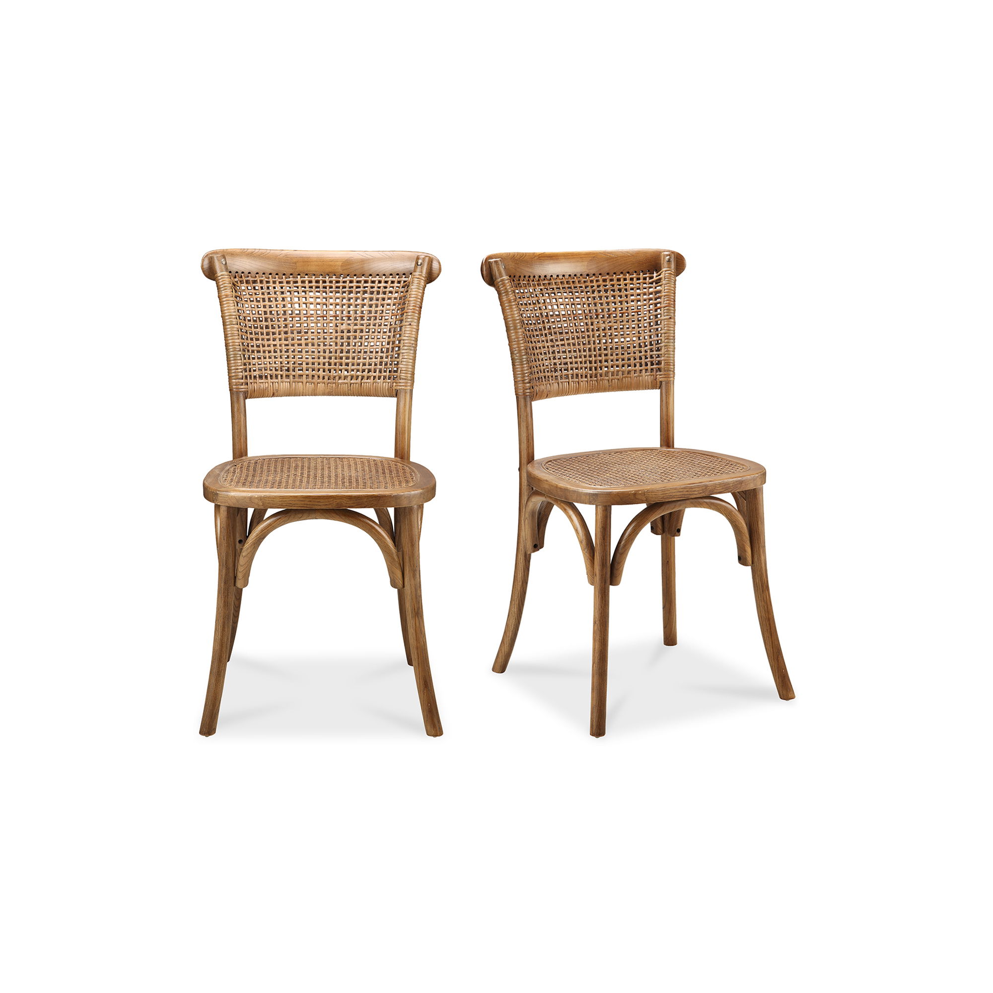 Churchill Dining Chair Light Brown - Set Of Two, by Moe's Home, 18" width x 34.5" height x 22.5" depth View 1