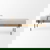 Colburne Cream Fabric with Brown Wood Bench, Benche by Mercana, 55.12" length x 16.14" width x 13.39" height thumbnail 4