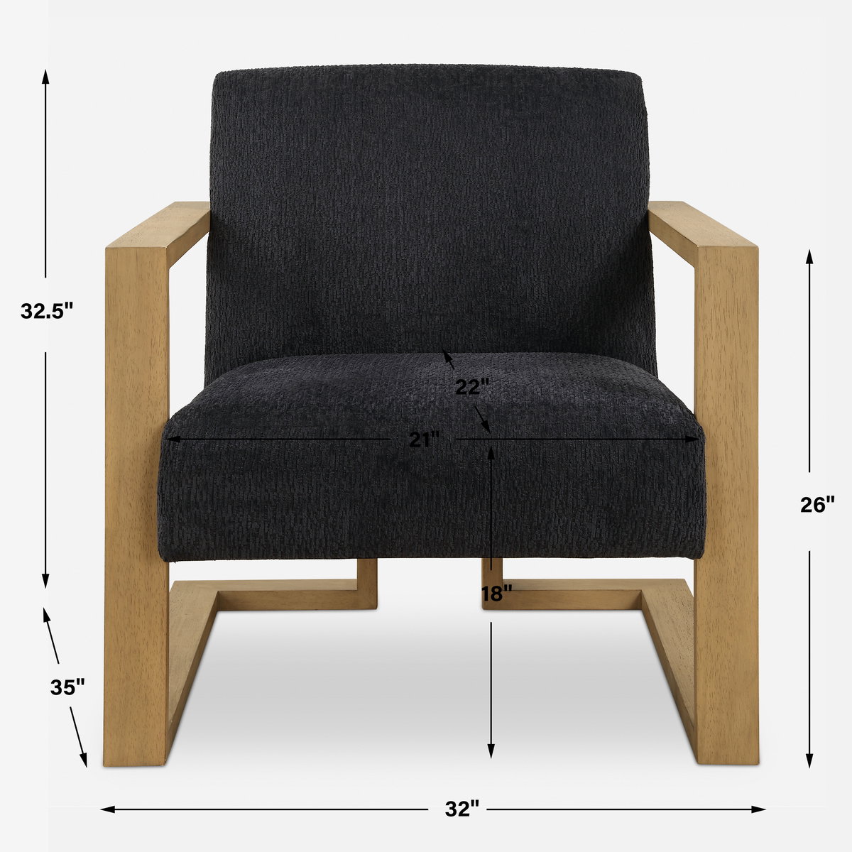 Suspend Modern Accent Chair, by Uttermost, 31.5" width x 33.5" height x 36.5" depth View 3