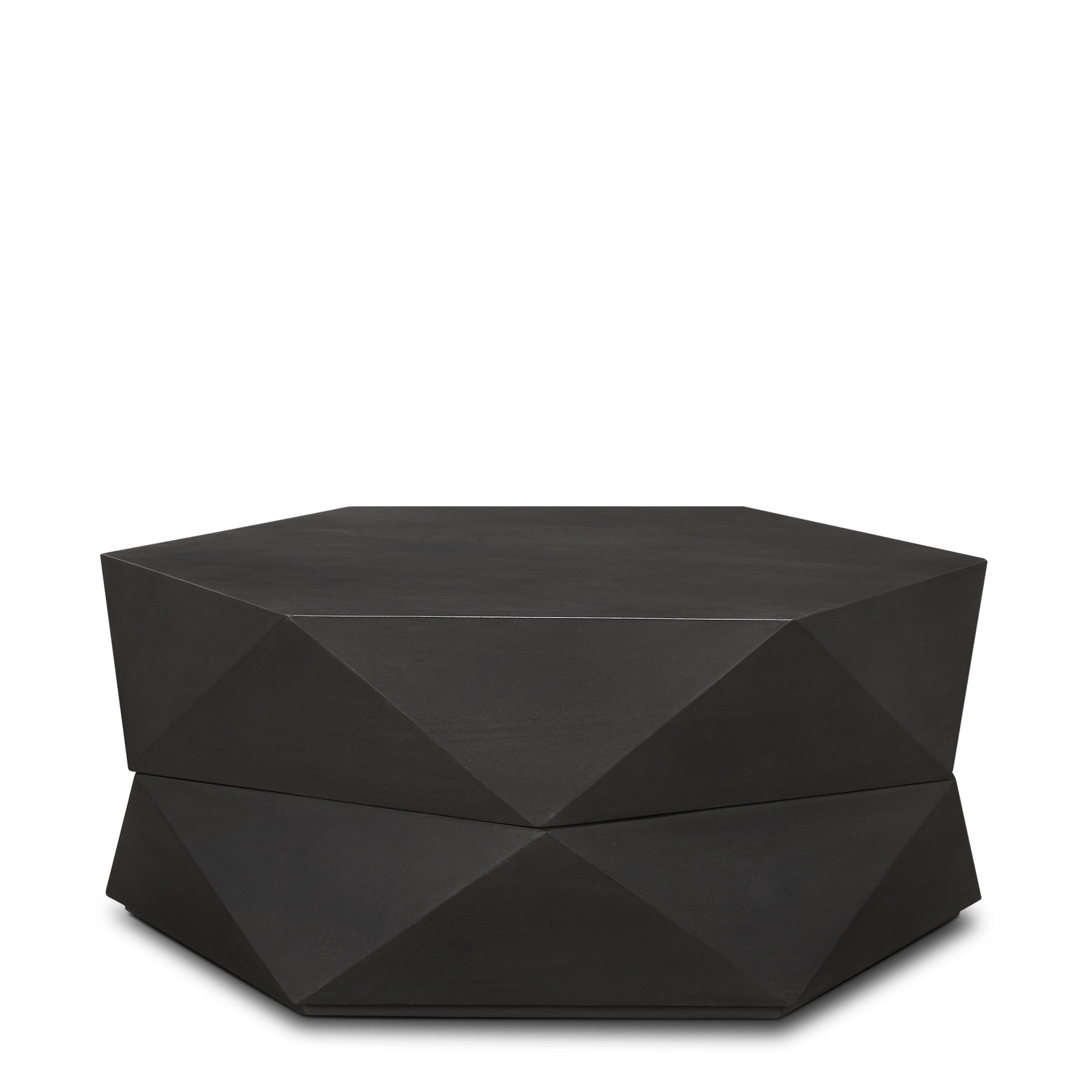 Arreto Hexagonal Hinged Solid Wood Top and Base Coffee Table large image 