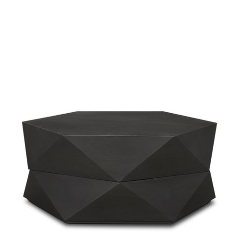 Arreto Hexagonal Hinged Solid Wood Top and Base Coffee Table