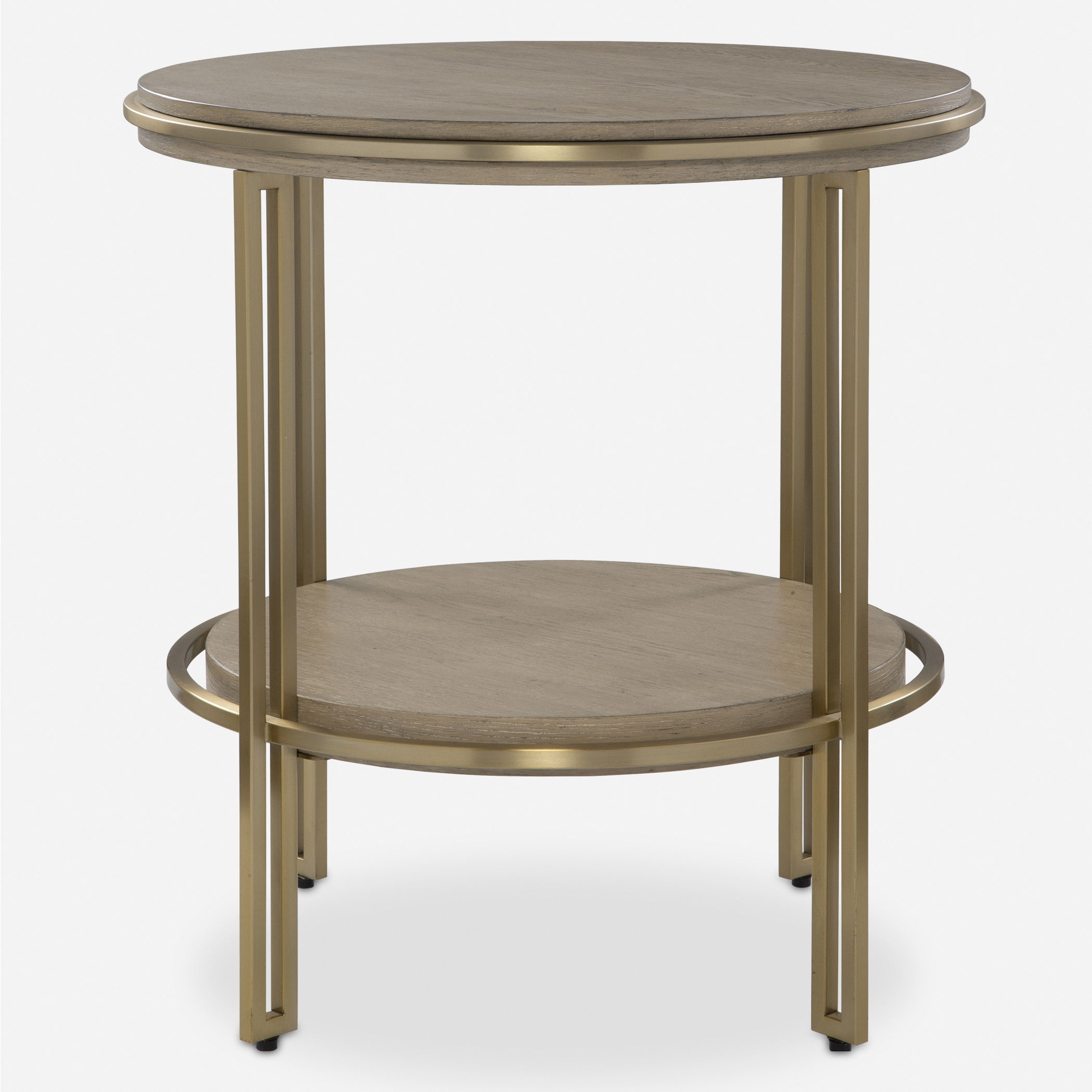 Elise Round Brass Side Table, Furniture by Uttermost, 22" width x 23" height x 22" depth View 1