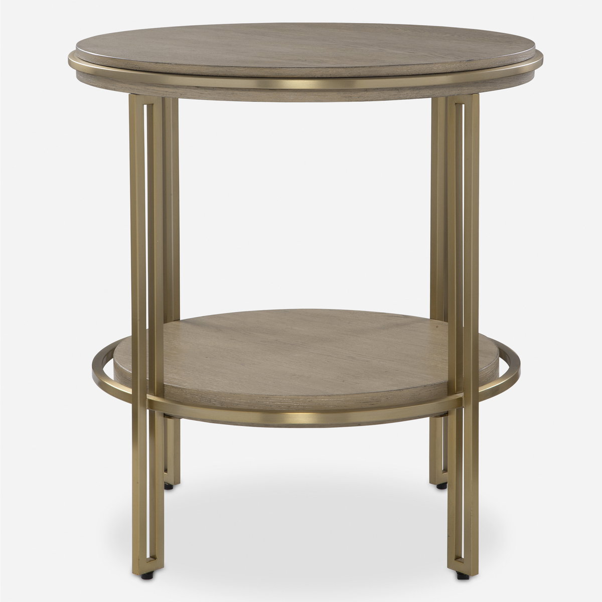 Elise Round Brass Side Table, Side & End Table by Uttermost, 22" width x 23" height x 22" depth View 1