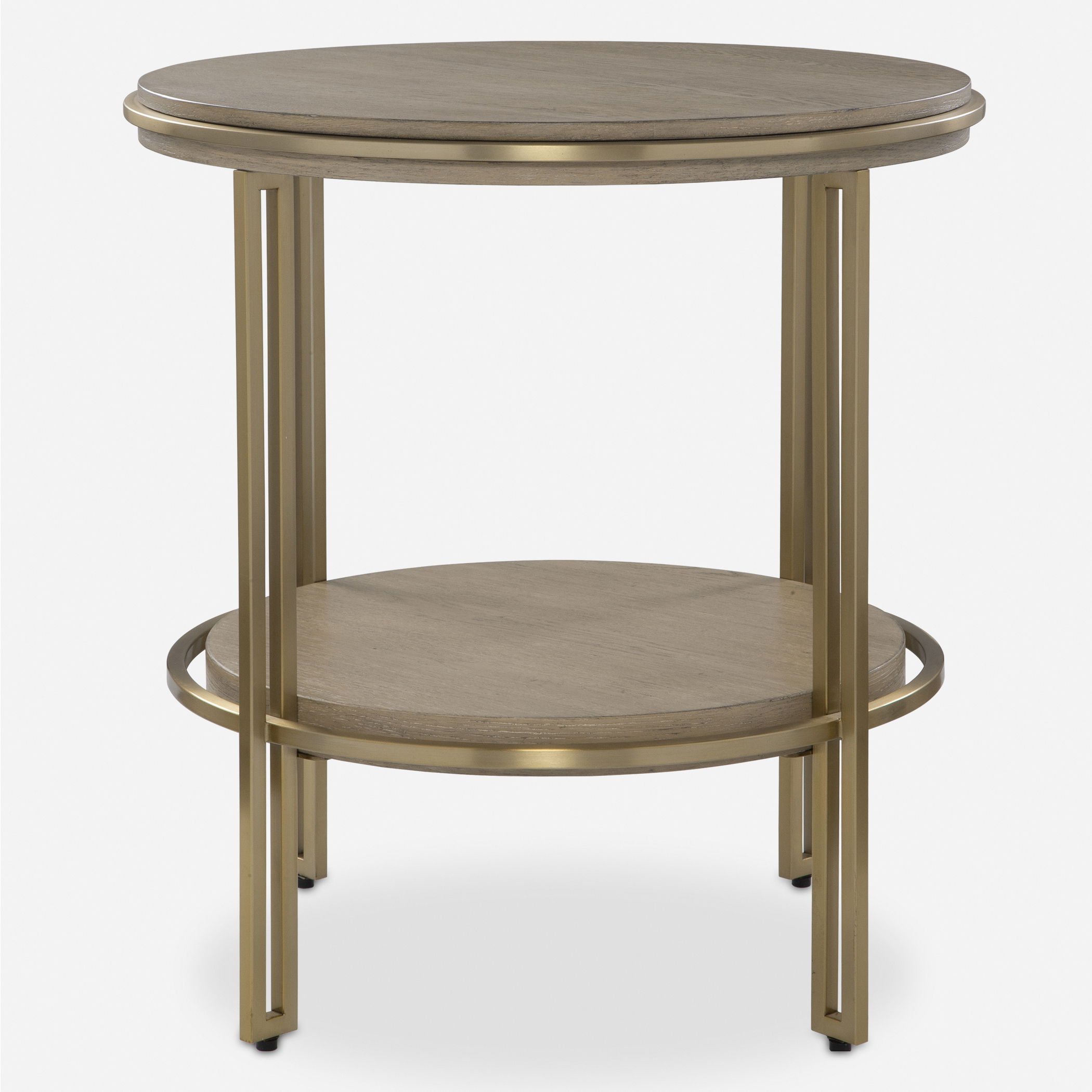 Elise Round Brass Side Table large image 