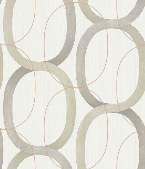 Interlock Taupe Wallpaper